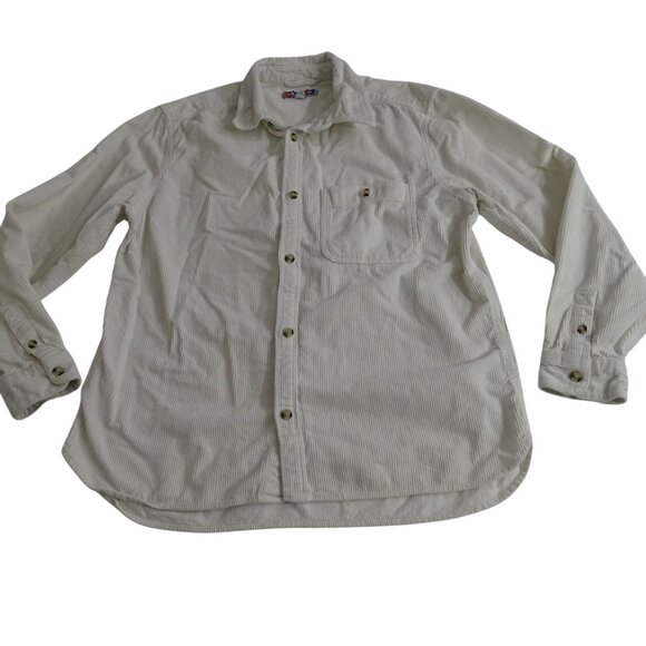 Urban Outfitters Off-White Corduroy Long Sleeve Button Up Shirt Men Size M - Picture 1 of 12